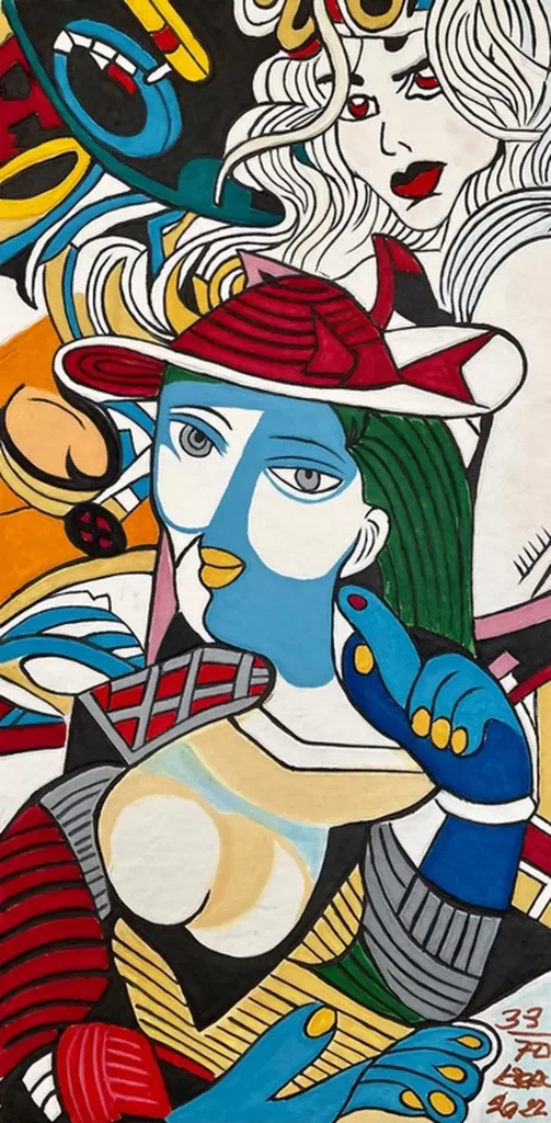 galerie parville Femme au chapeau aquagravure originale Erro
