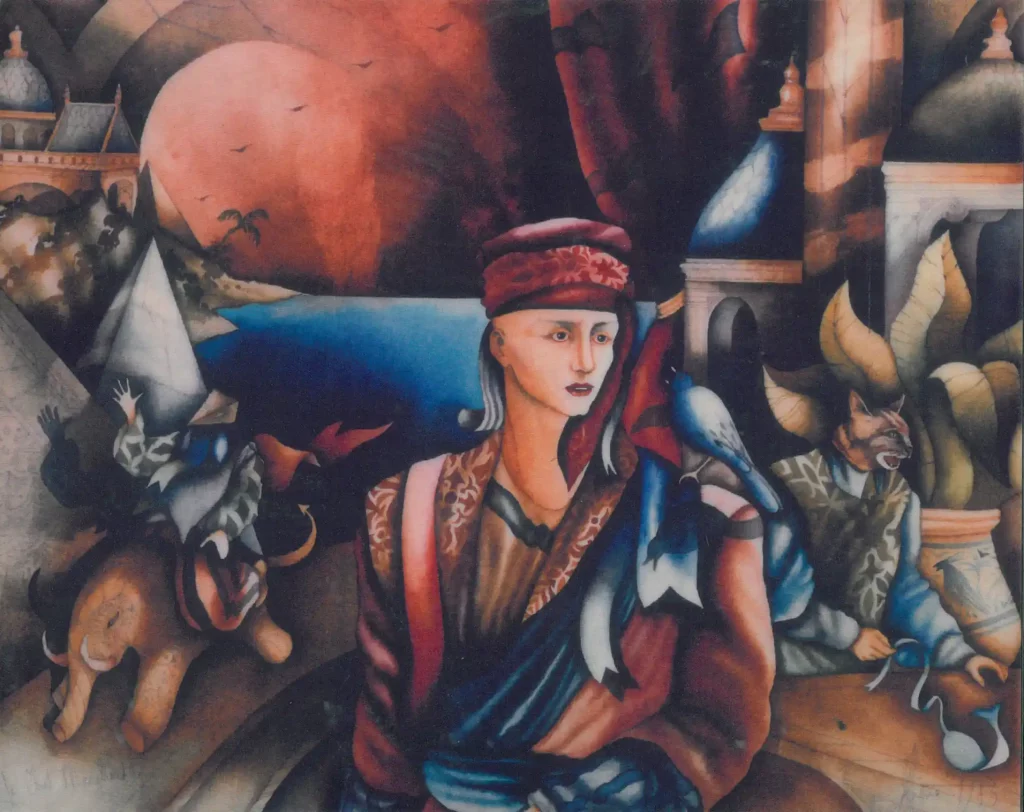 galerie parville jean antoire hierro aquarelles Aurore felin gouache 80x50cm 1985 1