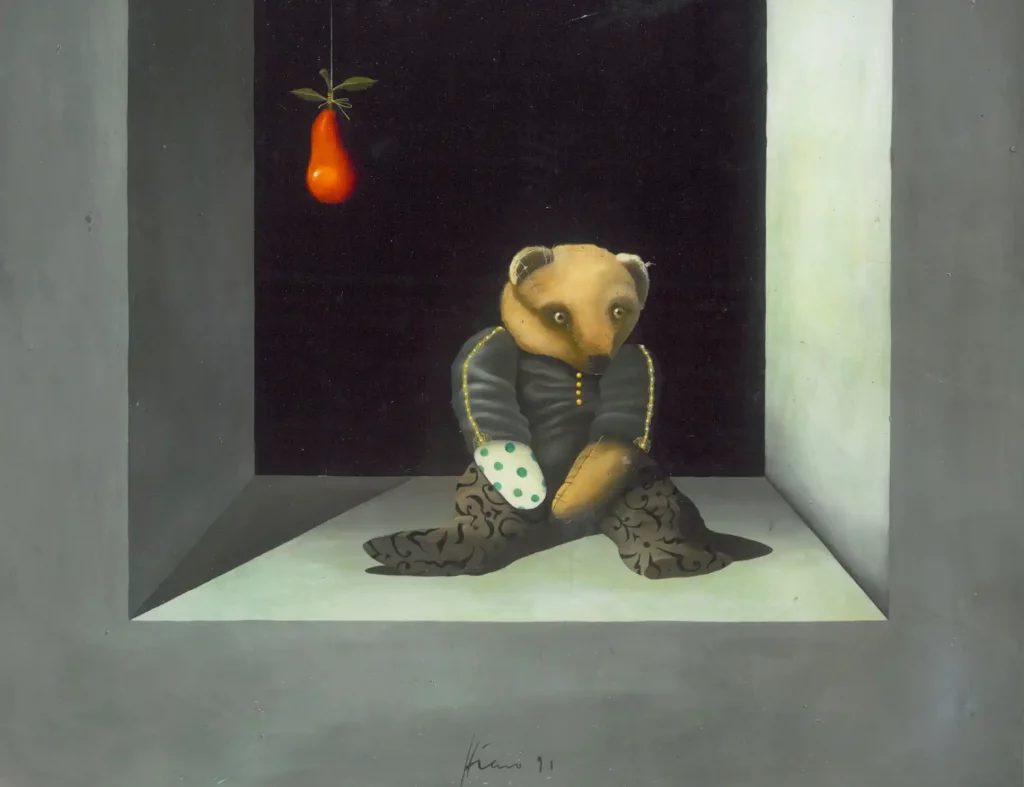 galerie parville jean antoire hierro aquarelles Fenêtre de nuit huile sur toile 20F 1991 26