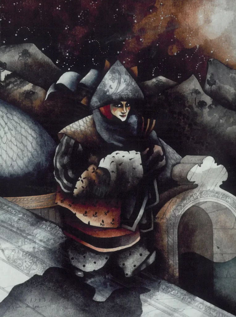 galerie parville jean antoire hierro aquarelles Fuite du fou gouache 8F 1983 28