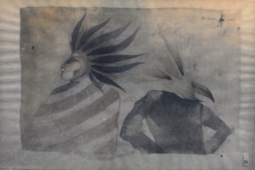 galerie parville jean antoire hierro aquarelles Indien Aigle aquarelle 8F 1985 38