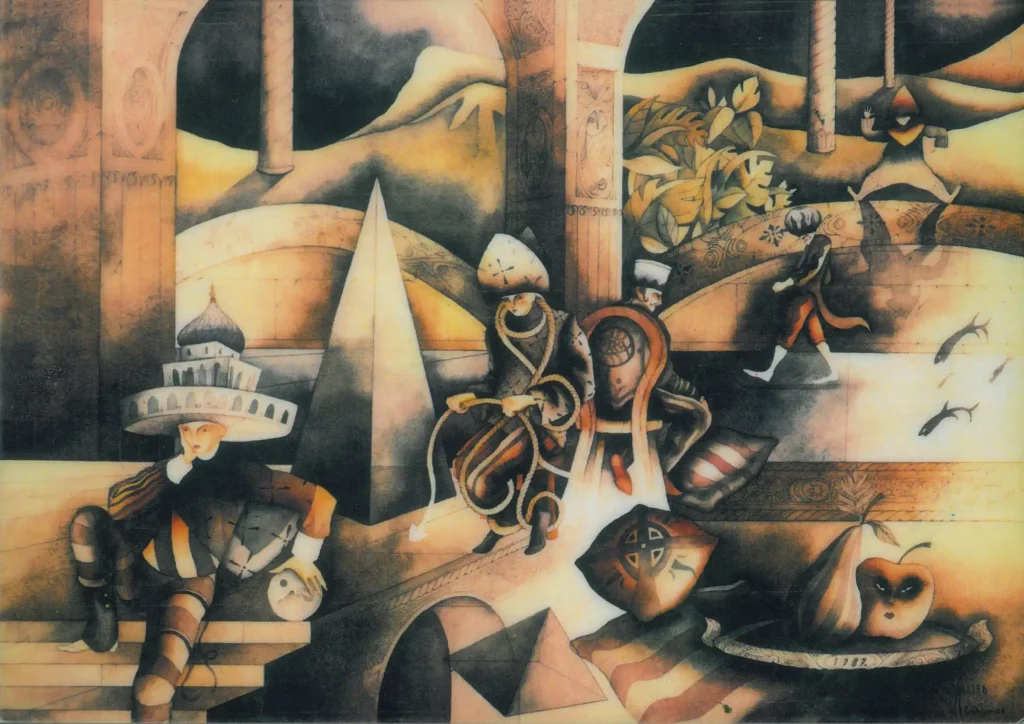 galerie parville jean antoire hierro aquarelles L homme à problème gouache 20f 1980 41