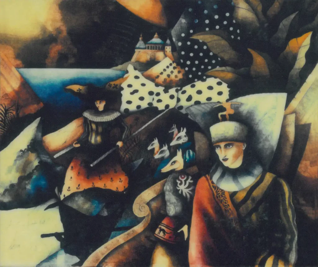 galerie parville jean antoire hierro aquarelles La grande nuit gouache 20F 1983 45