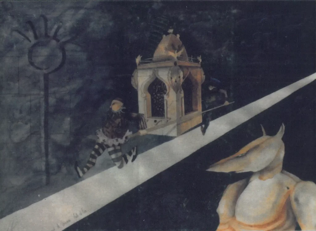 galerie parville jean antoire hierro aquarelles Nuit de Varennes aquarelle 12F 1984 61