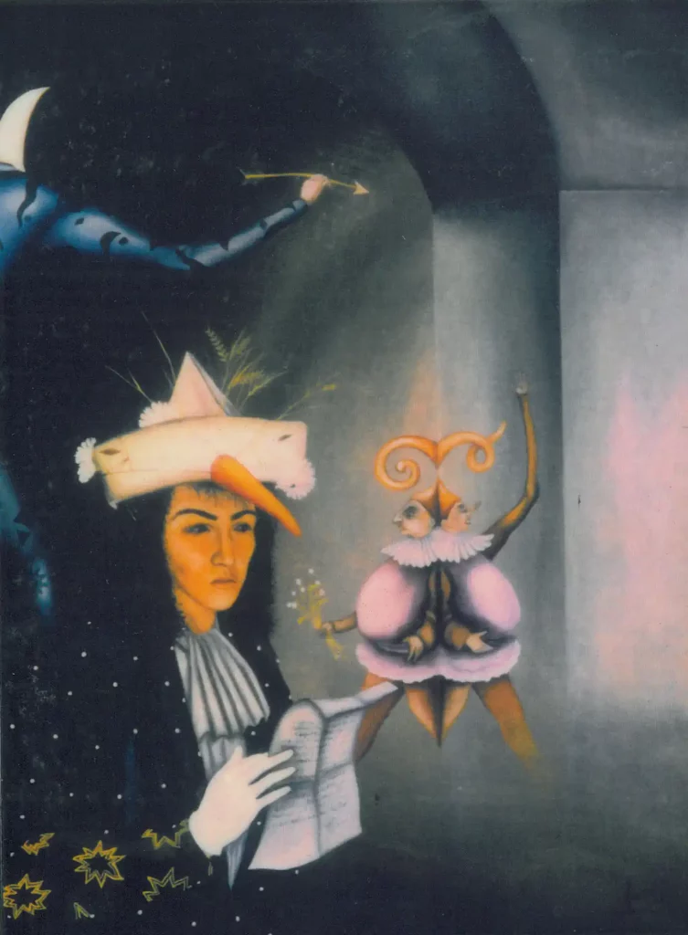 galerie parville jean antoire hierro aquarelles Petite fête huile 15F 1984 65