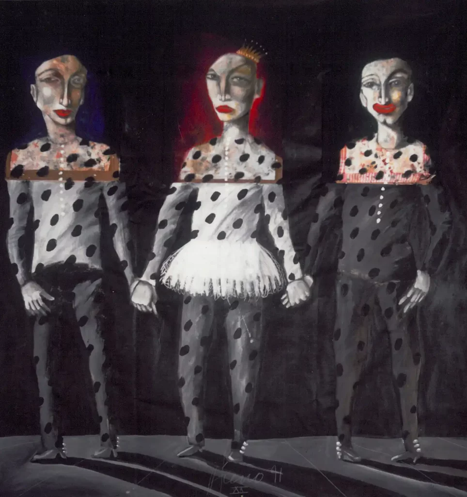 galerie parville jean antoire hierro aquarelles Regina II huile 220x220cm 1991 71