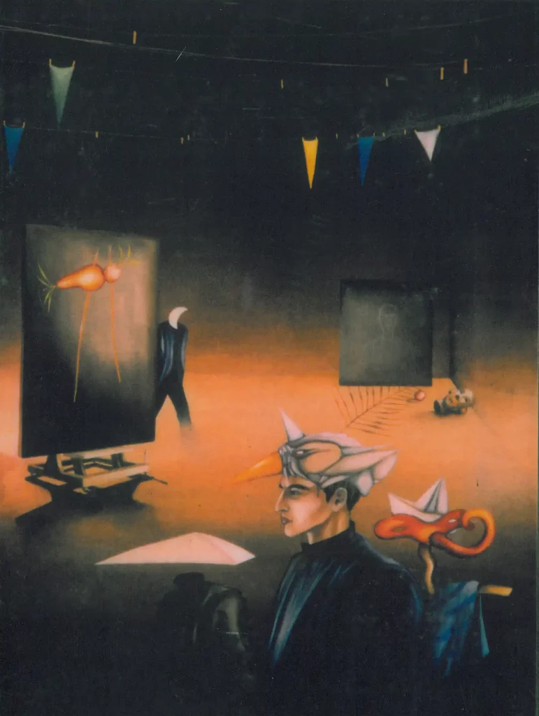 galerie parville jean antoire hierro aquarelles Salle de fête huile 20F 1985 76