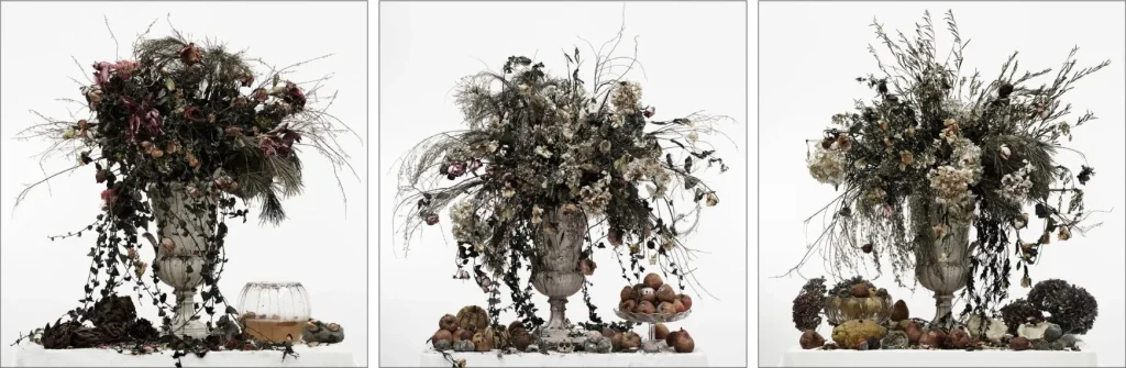 rancinan natures mortes vanites still lifes flowers triptych 2013